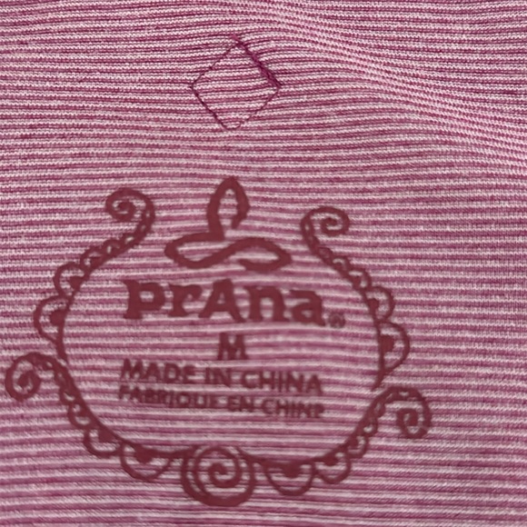 Prana, Women’s Button Down Shirt, Very Small Mauve&White Horizontal Stripes. Med - Picture 6 of 9